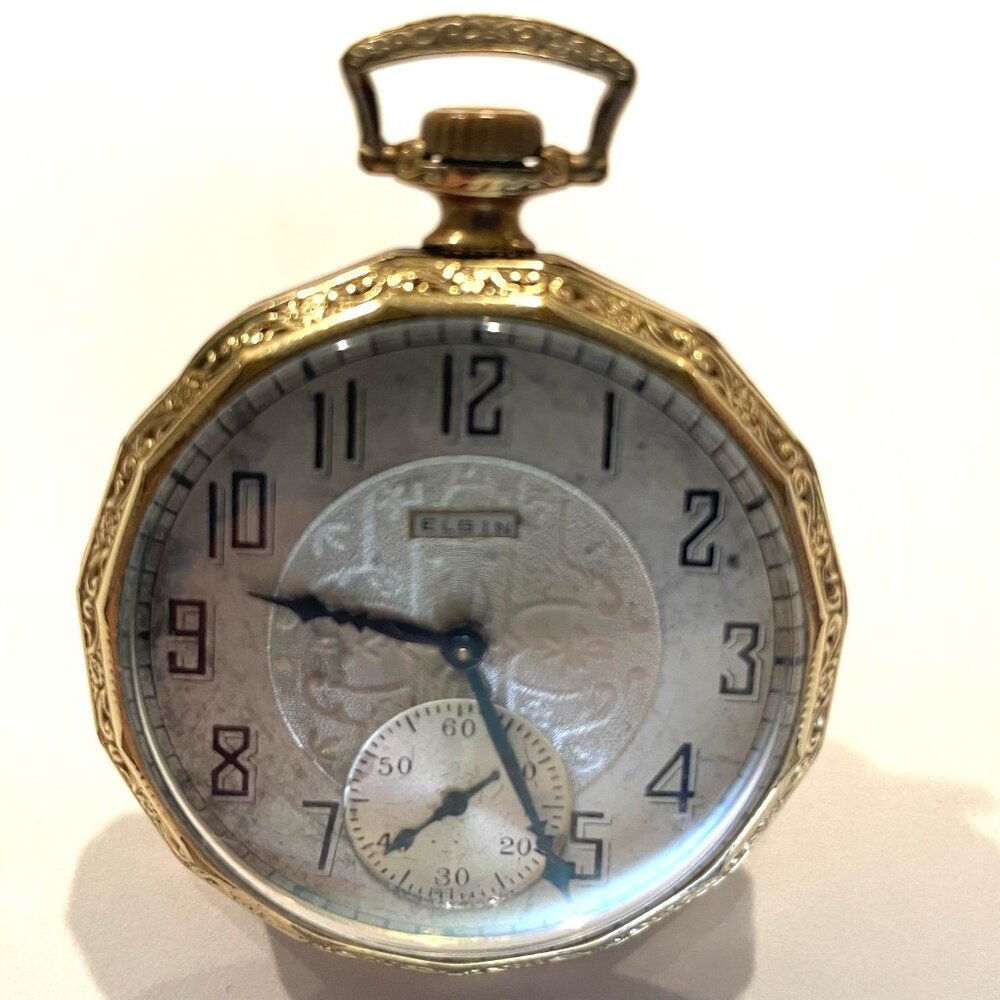 Elgin Natl Watch Co USA Gold Plated 17 Jewles Vintage Pocket Watch